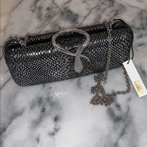 NWT KATE LANDRY Snake Pewter Clutch